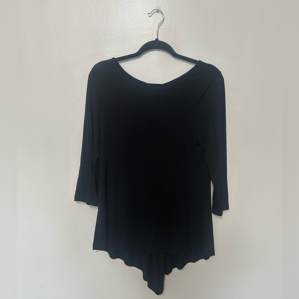 CABLE & GAUGE | Black Three-Quarter Length Sleeve Top